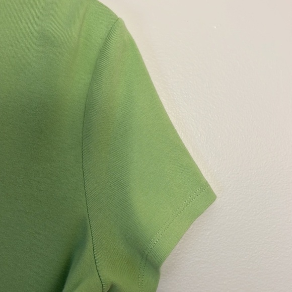 Lauren RALPH LAUREN WOMEN GREEN TEE•PETITE LARGE•CRYSTAL RLL ON FRONT - Picture 3 of 8